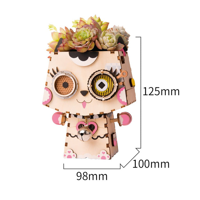 Robotime Cute Flower Pot - 3D Wooden Puzzle - Building Kits Toy Kitty