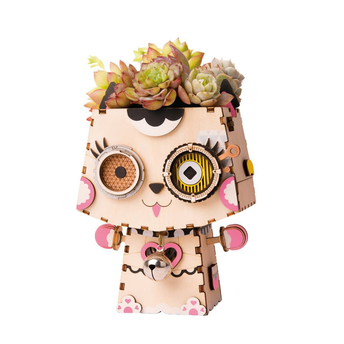 Robotime Cute Flower Pot - 3D Wooden Puzzle - Building Kits Toy Kitty